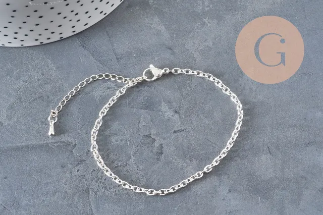 Gingerlily Bracelet forçat acier argenté 4mm 18.5cm x1