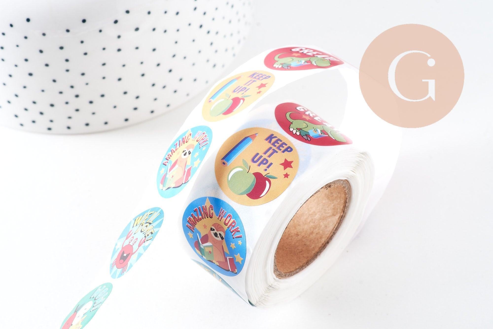 Gingerlily Stickers encouragements anglais animaux 30mm x500