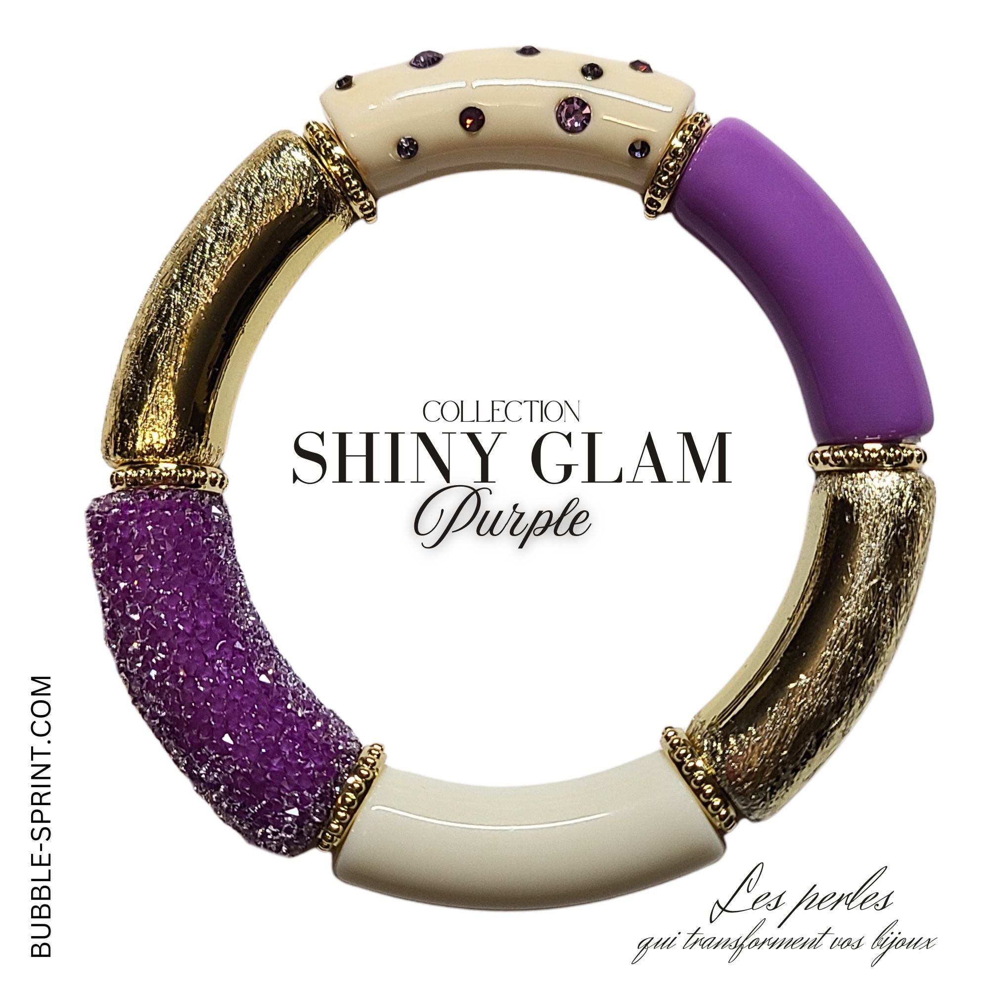 ARTSHOP Shiny Glam Purple bracelet violet monté