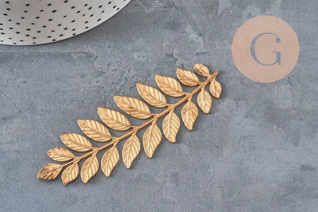 Gingerlily Pendentifs G10165 Estampe Feuille Laurier Laiton 90mm