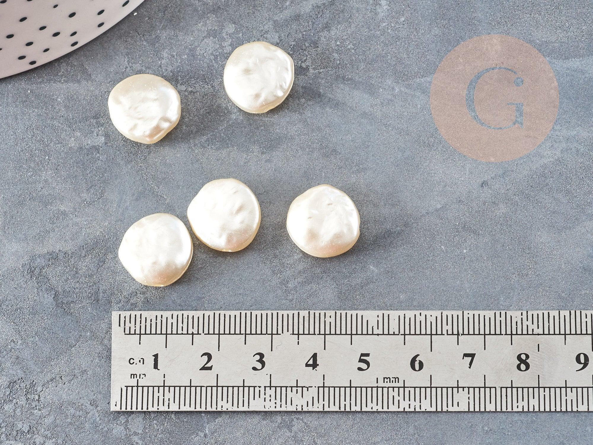 Gingerlily Perles plates acrylique beige 14.5mm x5 nacrées