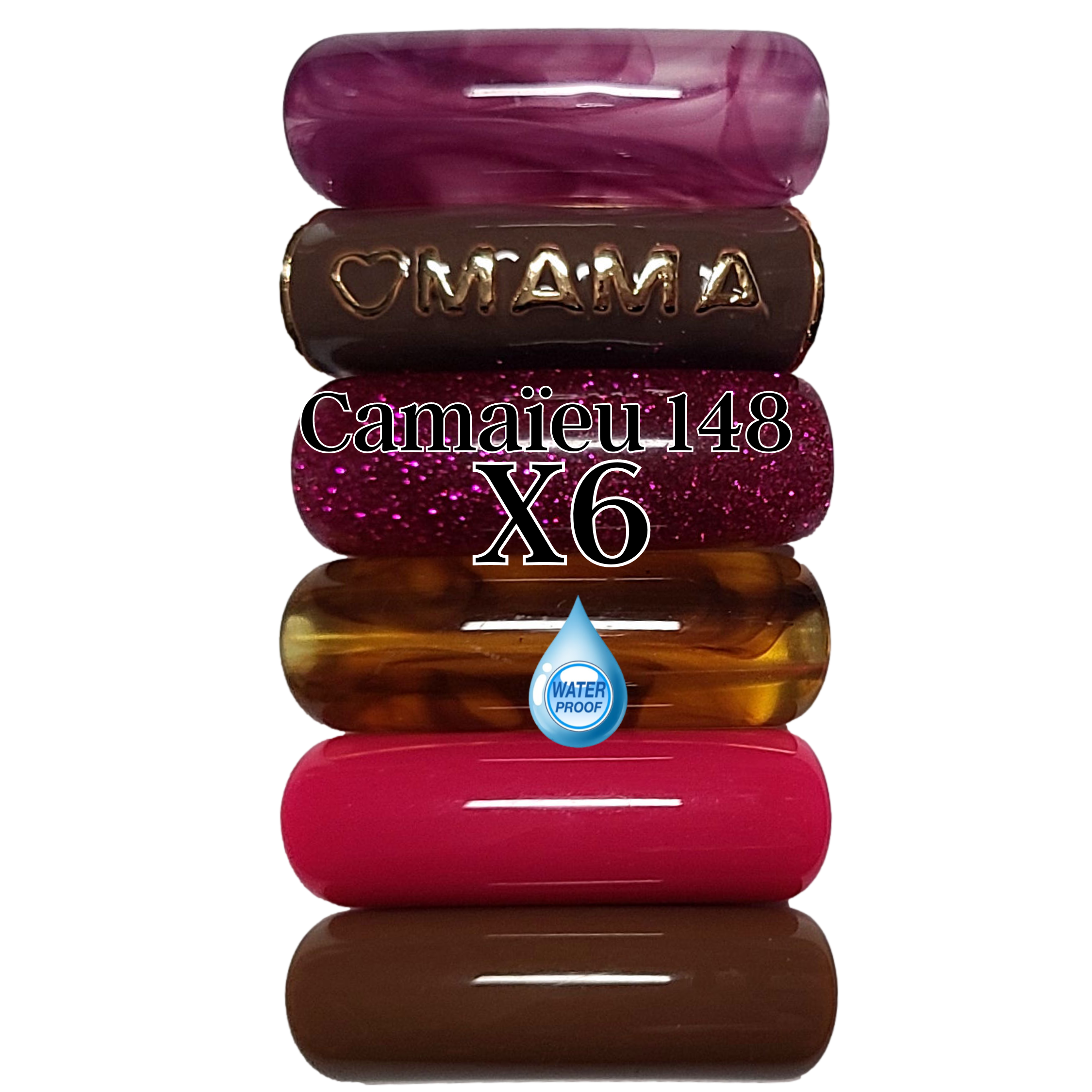ARTSHOP Camaieux 148 MAMA lot 6 tubes incurvés 12MM marron
