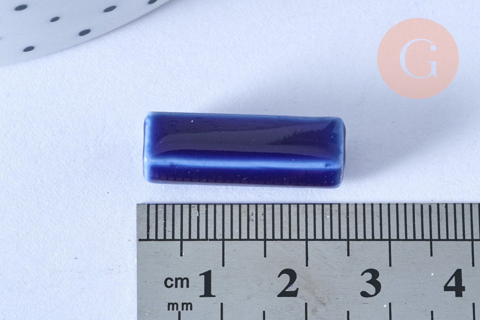 Gingerlily Perles perle porcelaine rectangle bleu foncé x5