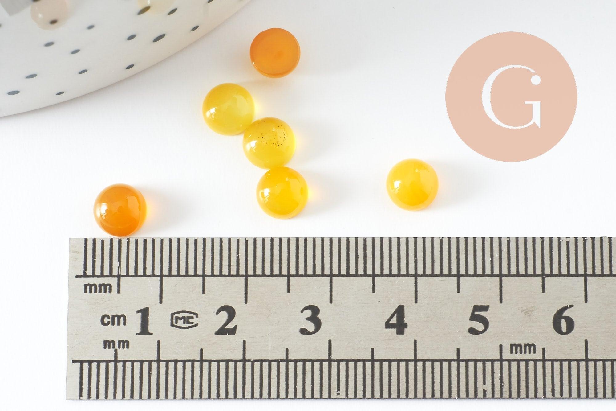 Gingerlily Cabochon rond G10033 agate jaune 6mm x1