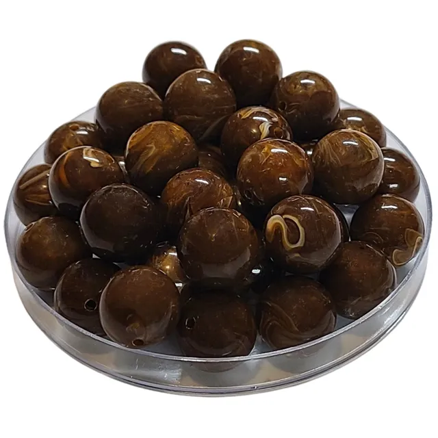 ARTSHOP Boules 16MM n°383 perle acrylique topaze marbré x15