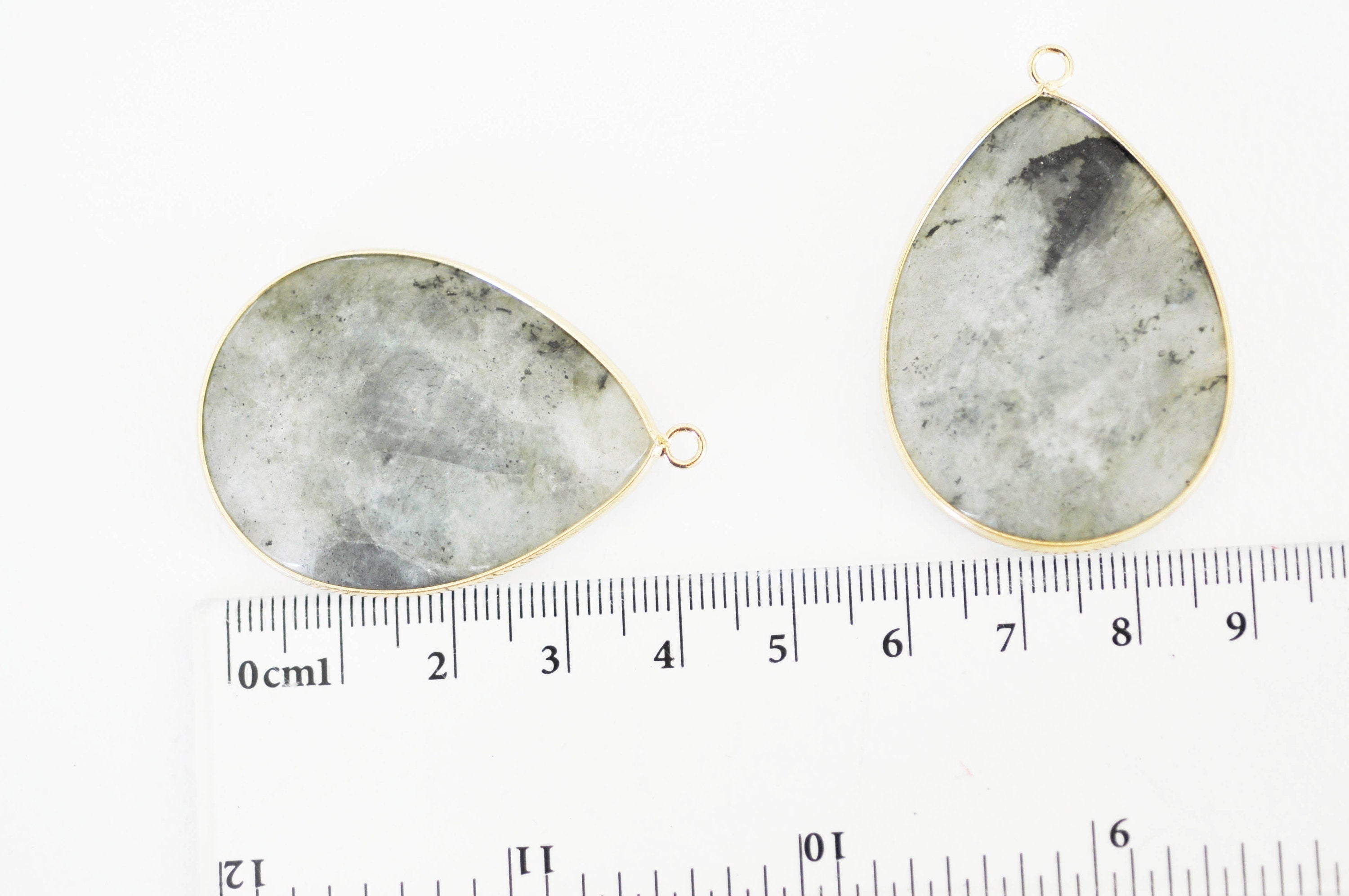 Gingerlily Perles pendentif goutte labradorite 45 mm