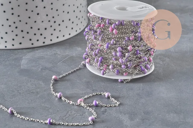 Gingerlily Chaînes satellite acier 304 chaîne violet lilas 1 mètre
