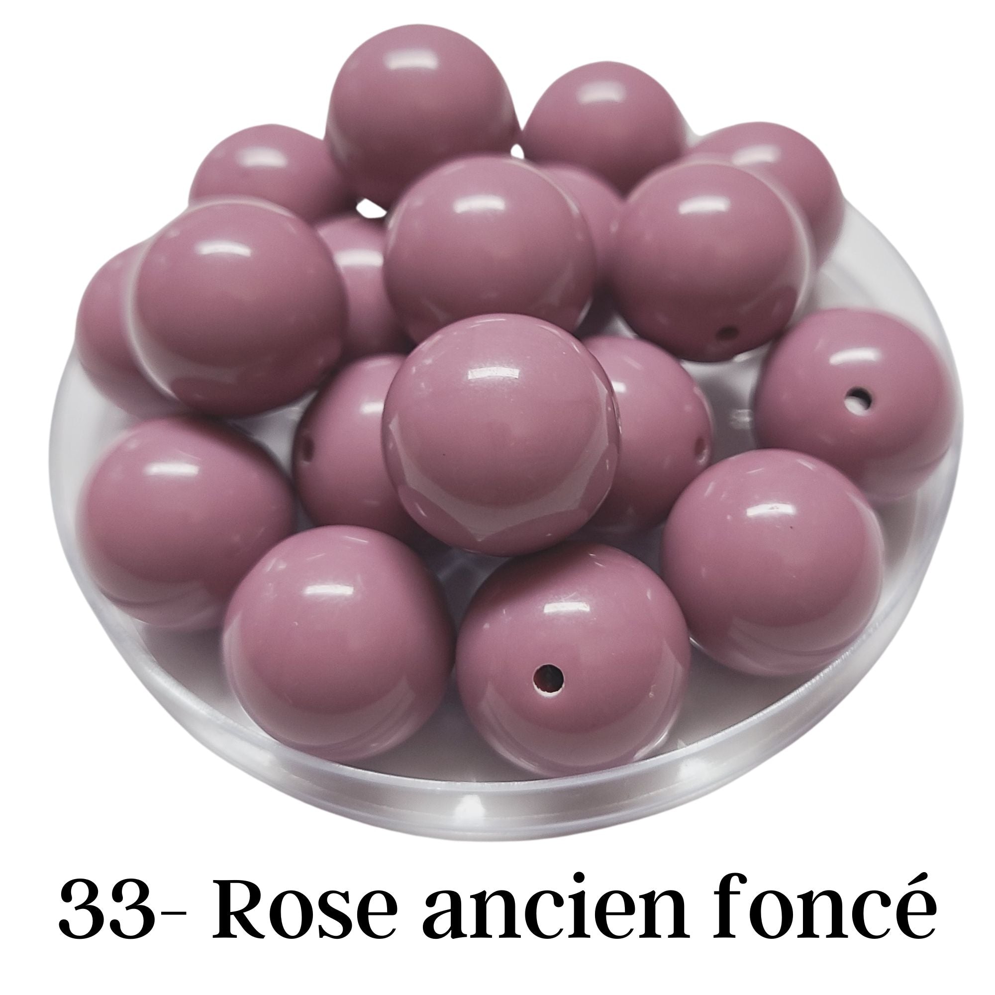 ARTSHOP Boules 20MM 33 perle rose ancien foncé x10