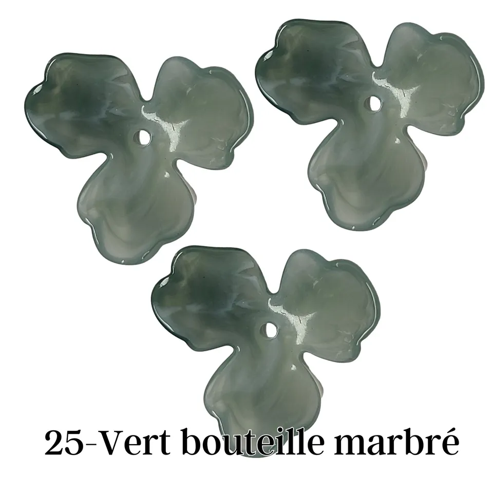 ARTSHOP Flower power 25 fleur orchidée 20MM x1 vert marbré