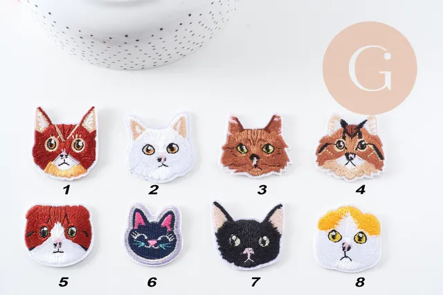 Gingerlily G10915 écusson brodé chat thermocollant style 1
