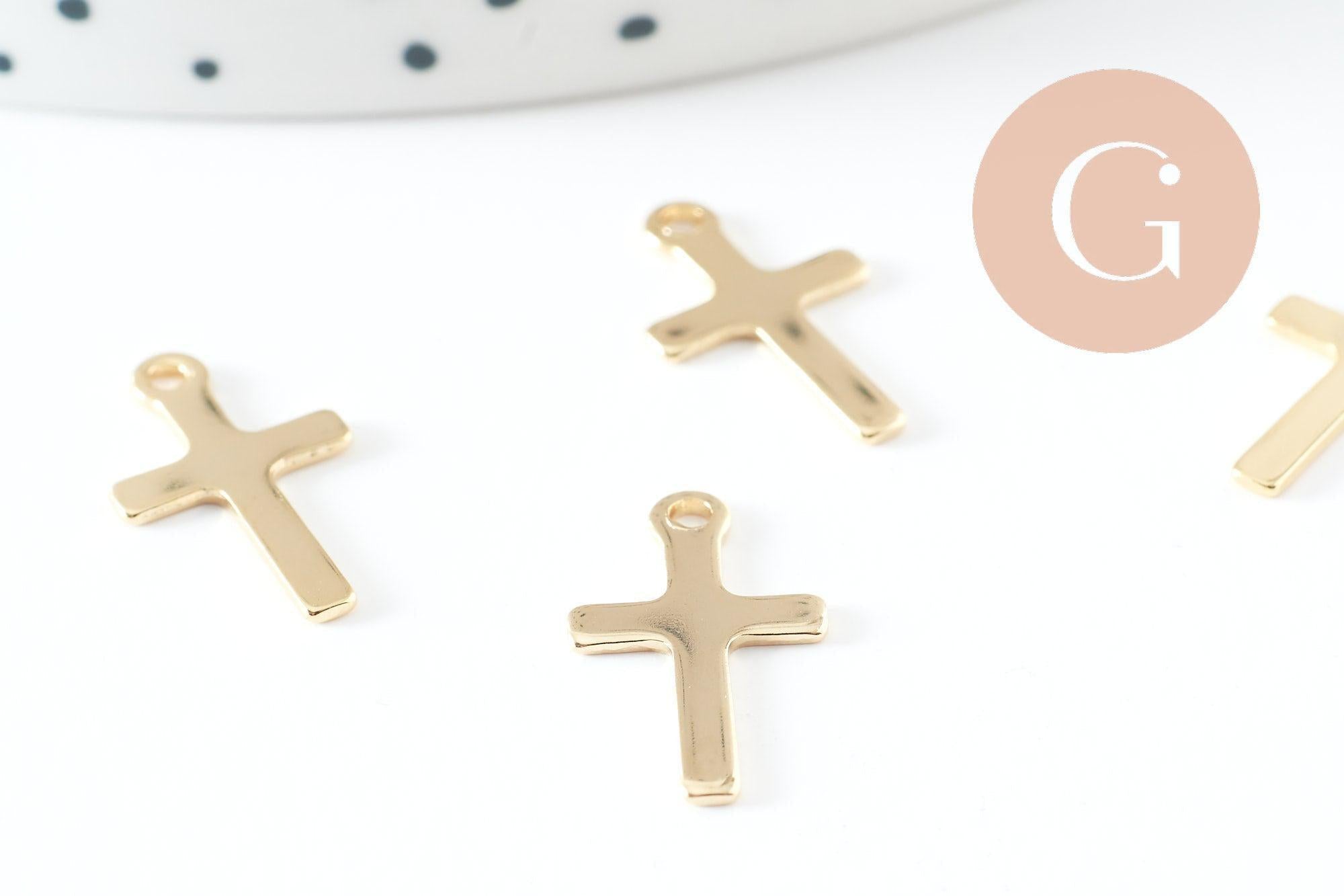 Gingerlily Pendentifs G10189 pendentif croix dorée 16.5mm x2