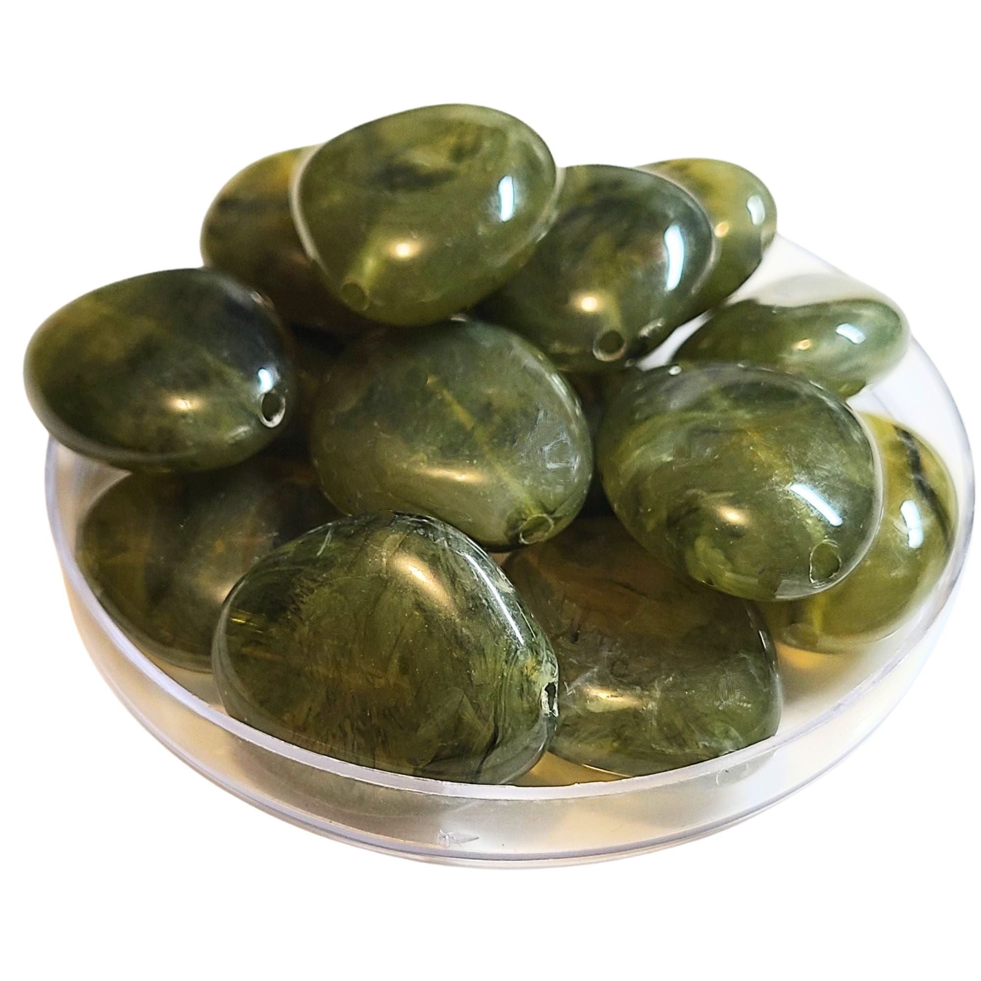 ARTSHOP Galets TIKA 26 galet vert militaire marbré x1