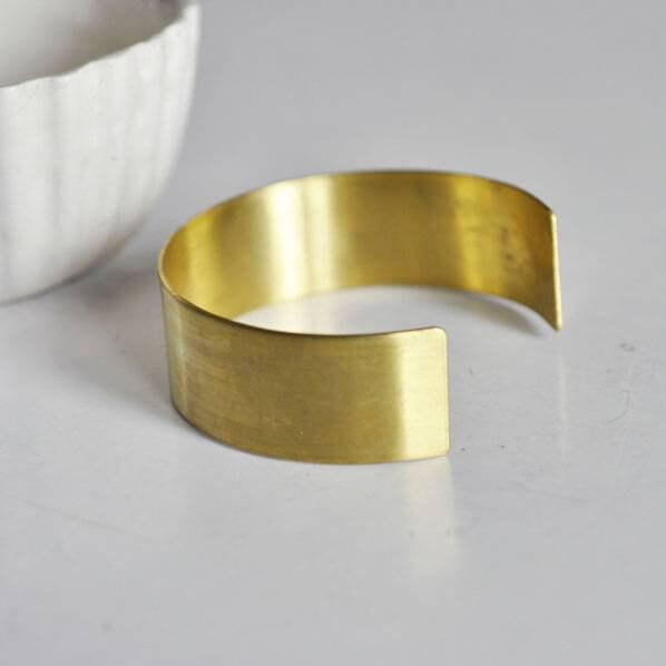 Gingerlily Bracelet manchette laiton brut 20mm sans nickel