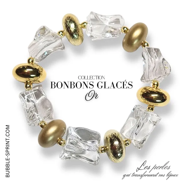 ARTSHOP Bonbons Glacés Bracelet Or perles bracelet monté