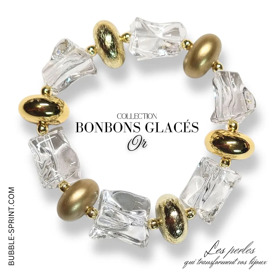 ARTSHOP Bonbons Glacés Bracelet Or perles bracelet monté