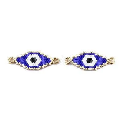 Gingerlily pendentif oeil rocaille bleu or 15 mm x1 Miyuki