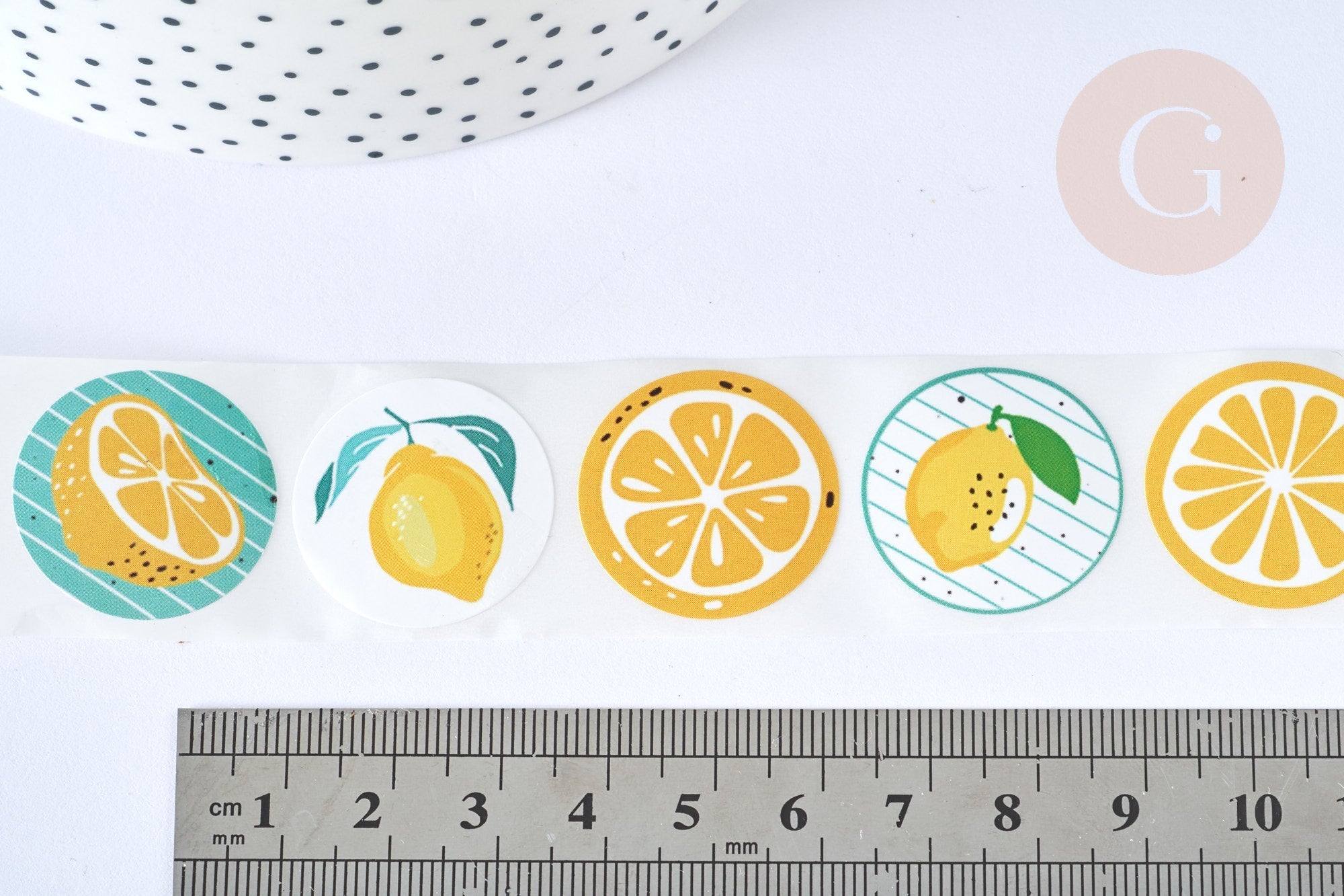 Gingerlily Autocollants fruits d'été 25mm x500