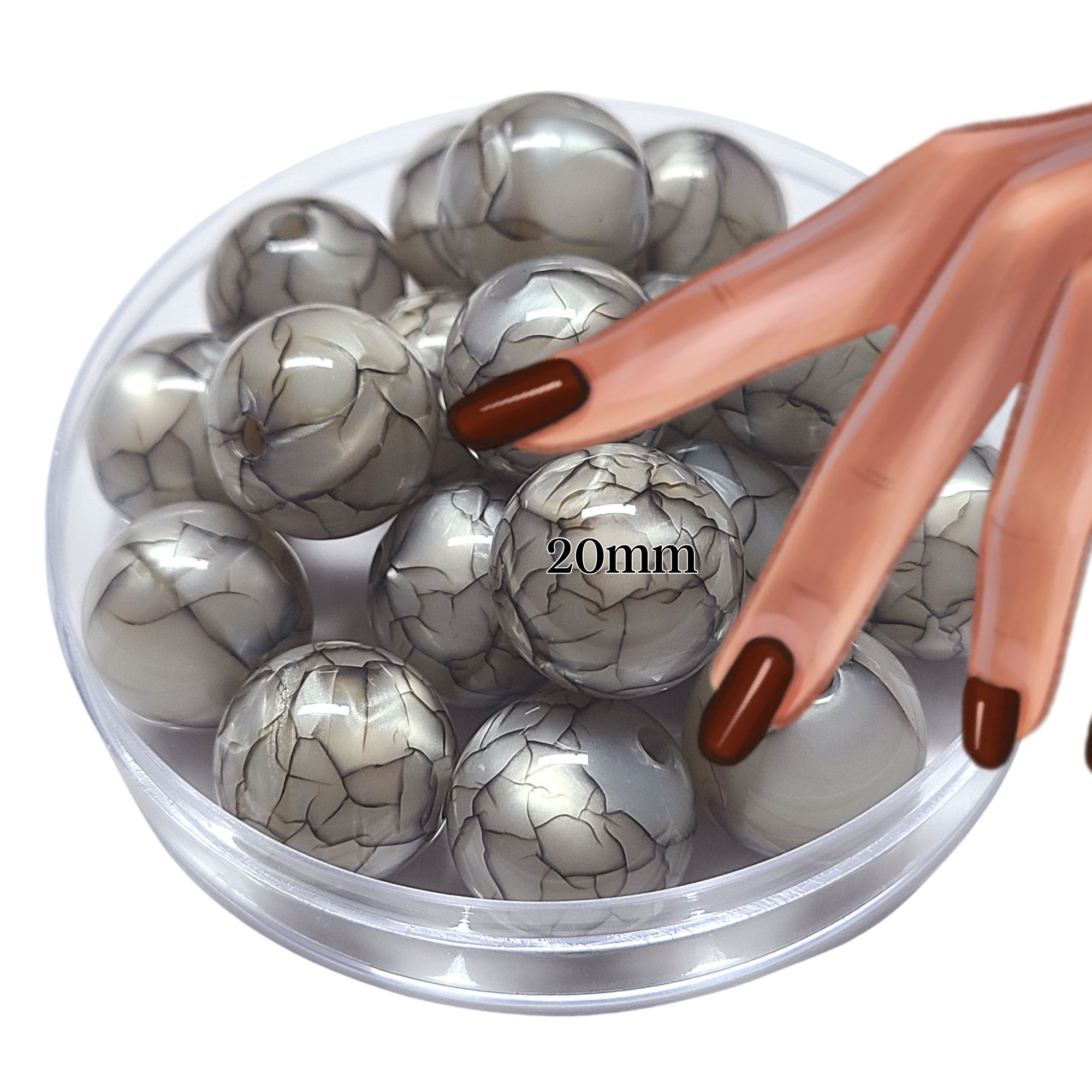 ARTSHOP Boules 20MM 81 perles labradorite craquelée x1