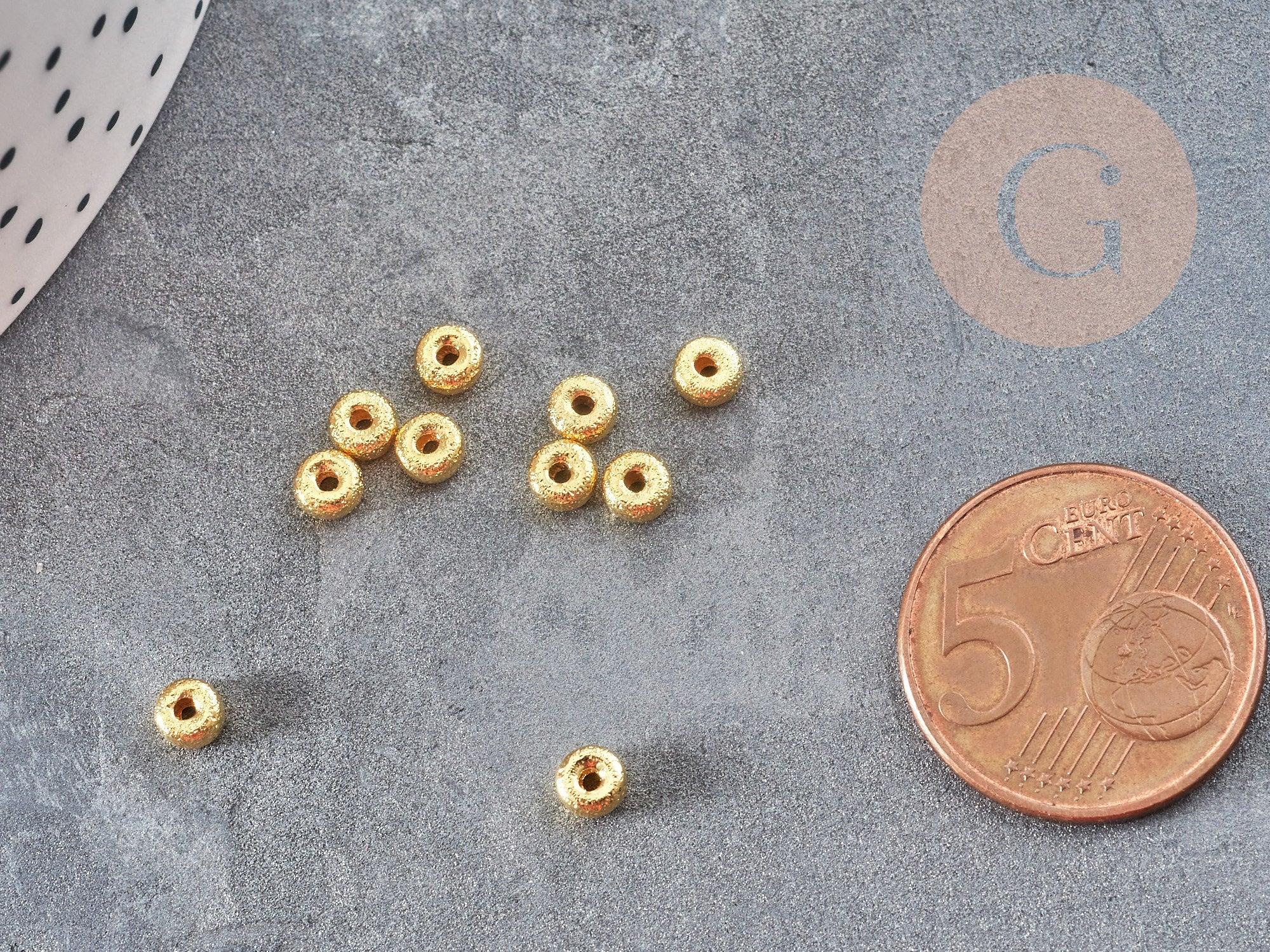 Gingerlily Perles rondelles G9052 perles intercalaires doré x10