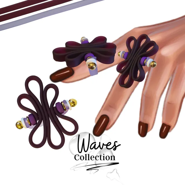 ARTSHOP Waves Kit bague silicone prune lilas n°3