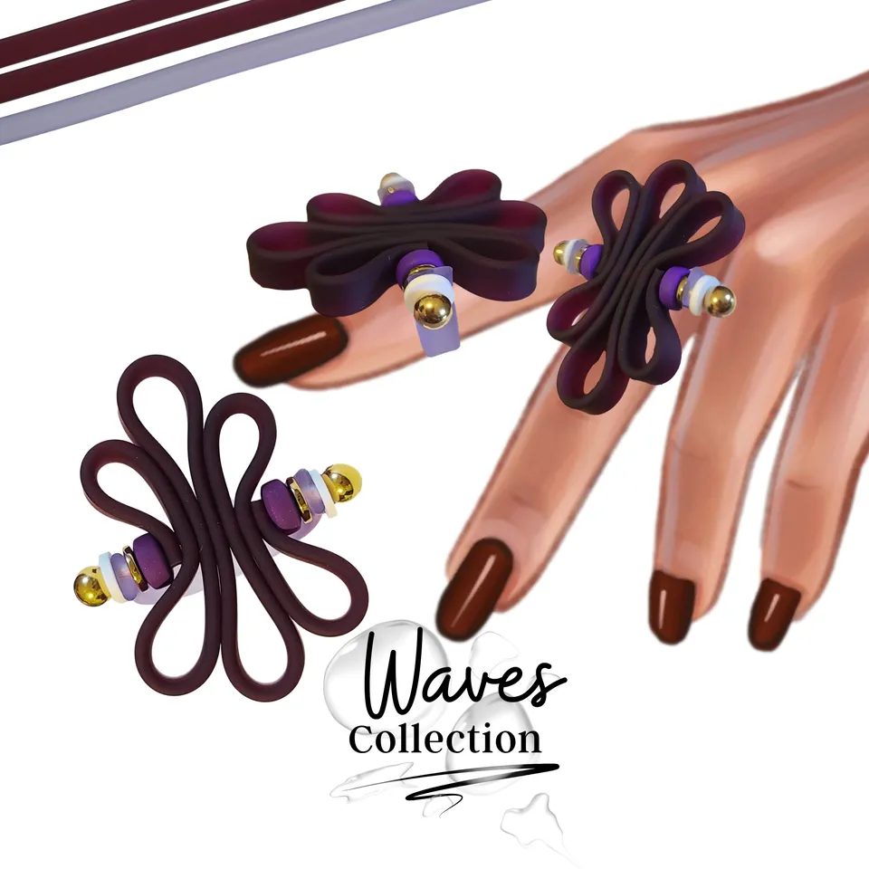 ARTSHOP Waves Kit bague silicone prune lilas n°3