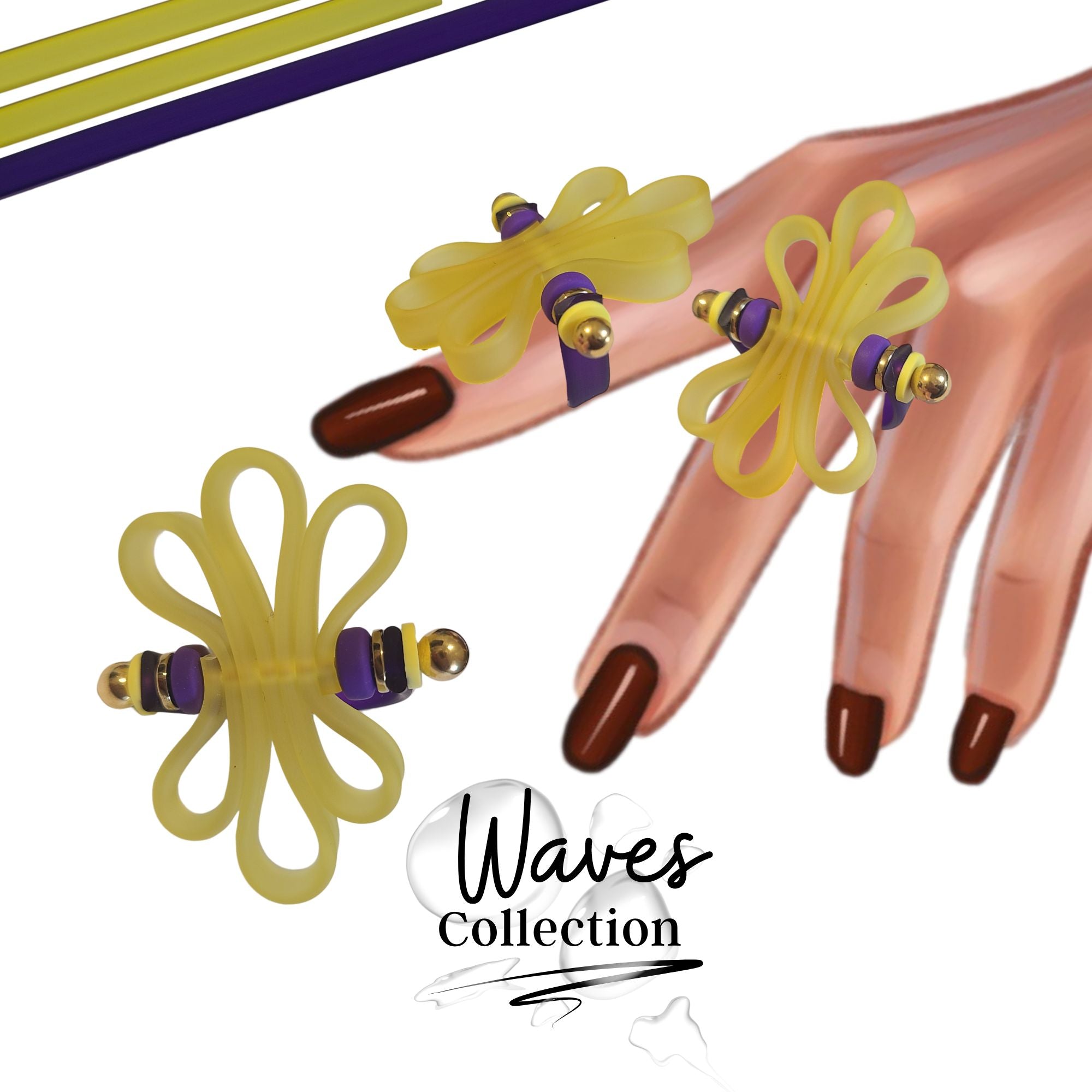 ARTSHOP Bijoux en KITS bague Waves citron violet nº5