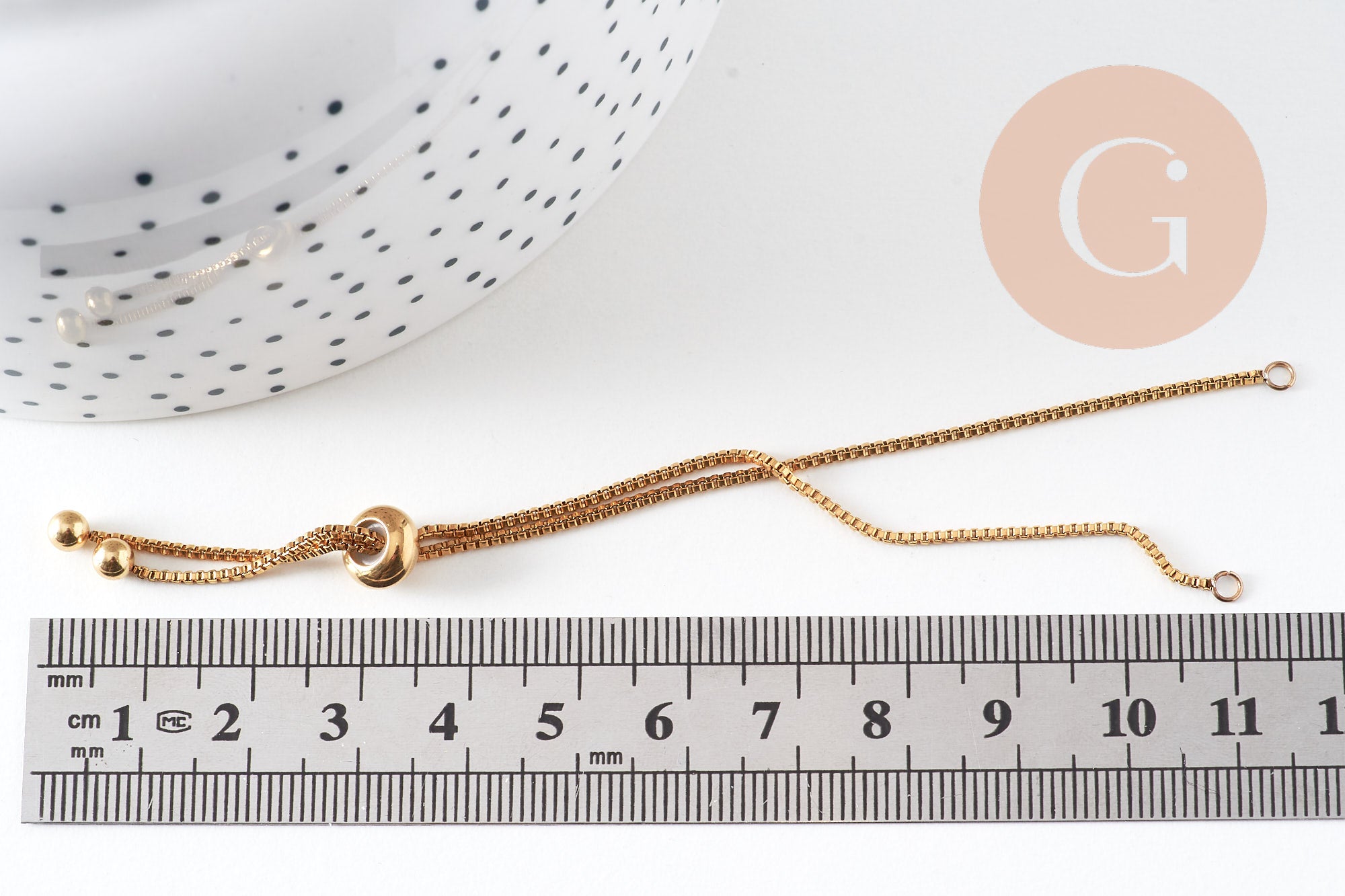 Gingerlily Base bracelet réglable acier doré 22cm x1