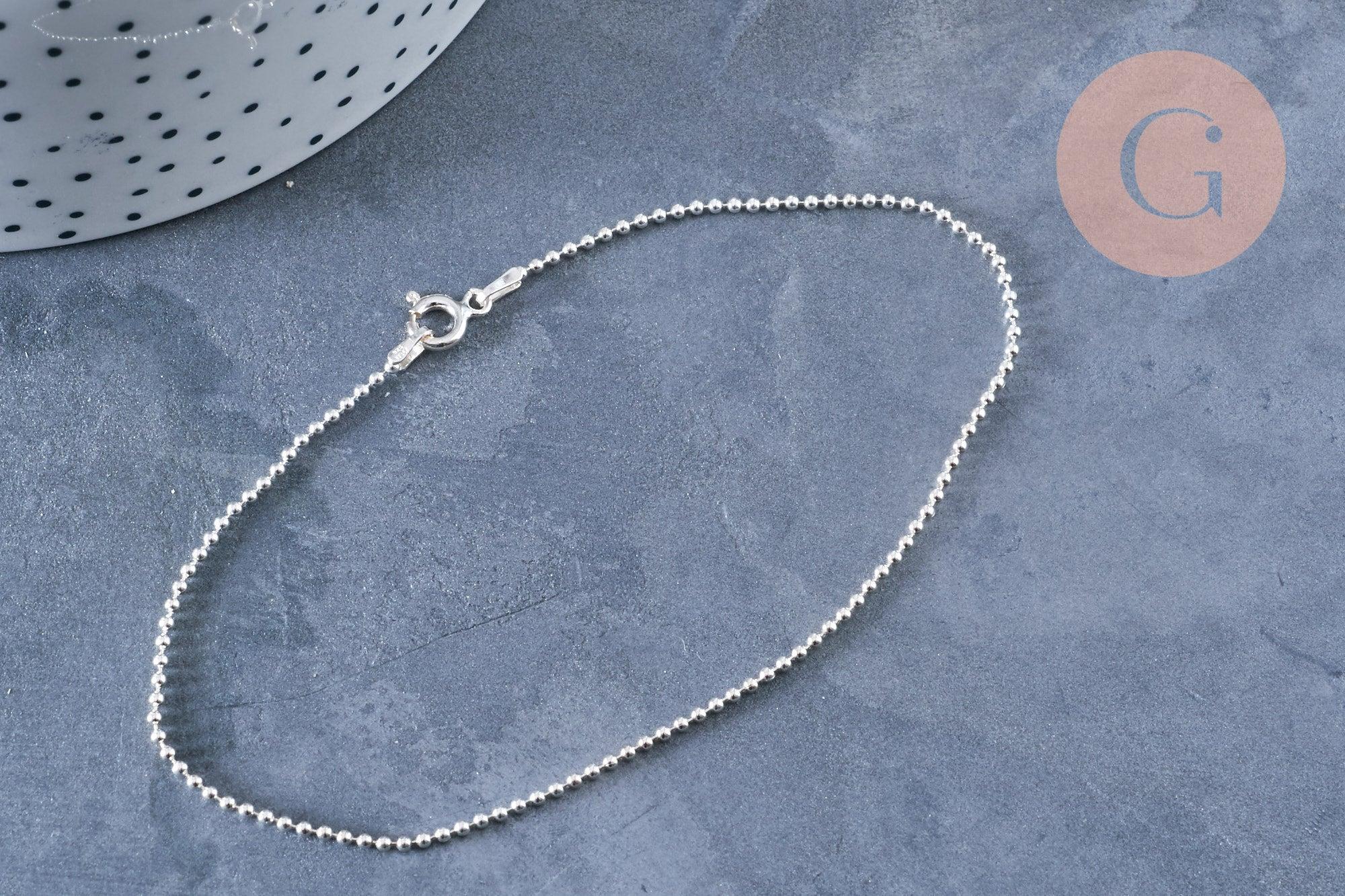 Gingerlily bracelet cheville boule argent 925 22,8cm G8228