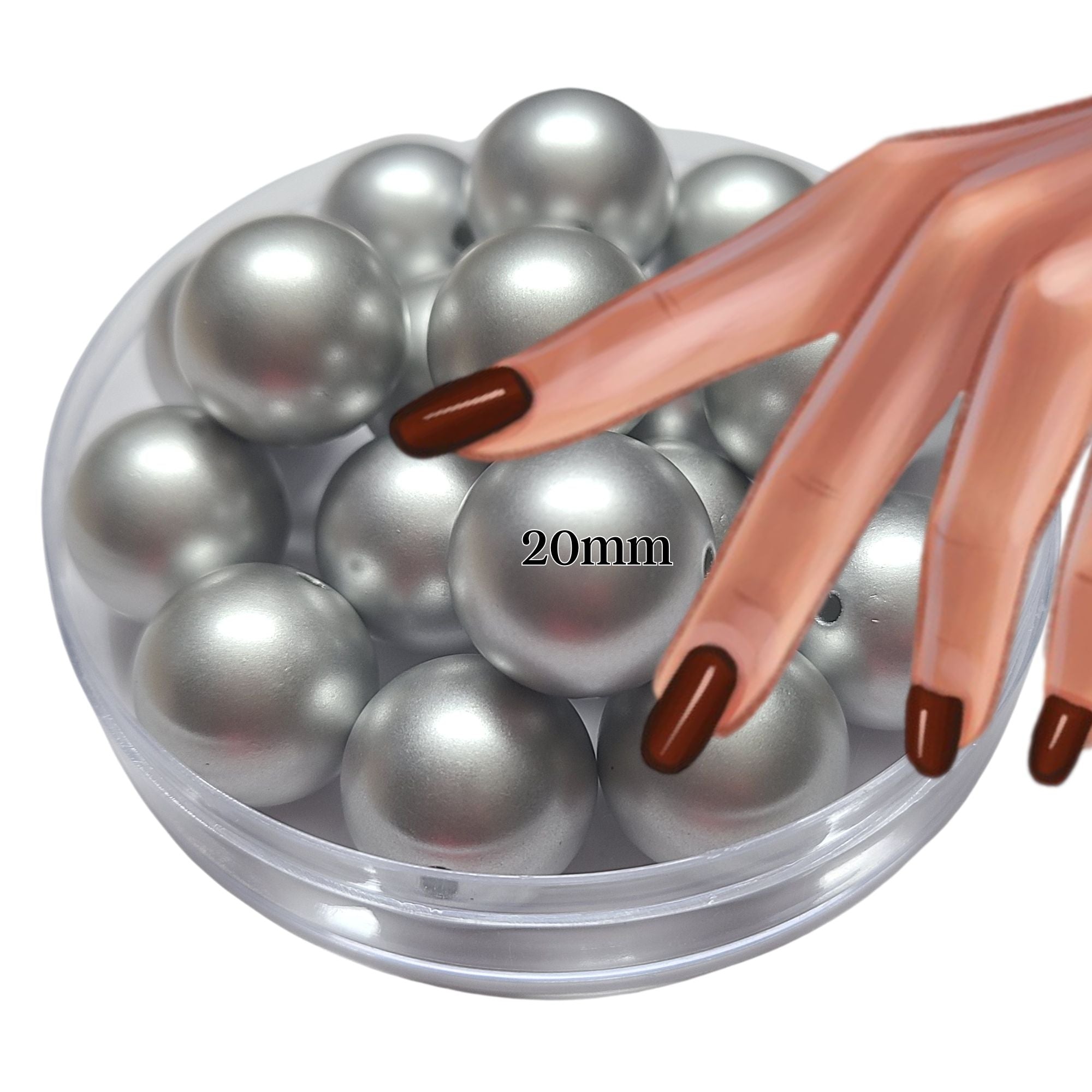 ARTSHOP Boules 20mm 43 Satin Argent Acrylique x10