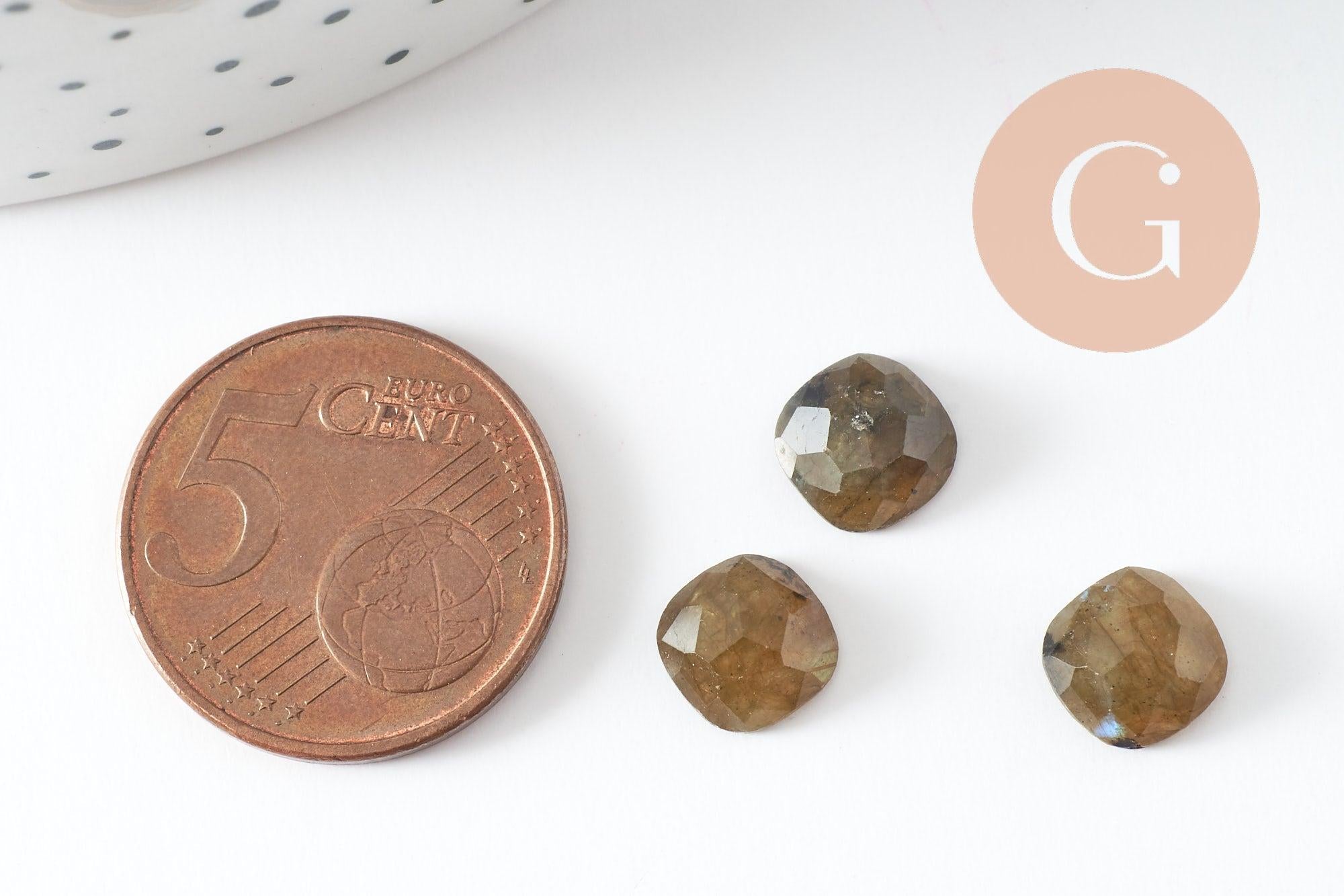 Gingerlily cabochon carré labradorite 8x8mm x1 facetté