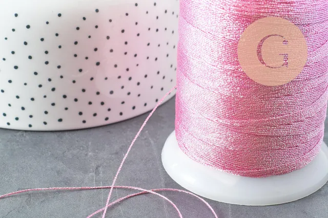 Gingerlily Fil Rose Irisé Métallisé 0.6mm 5 Mètres