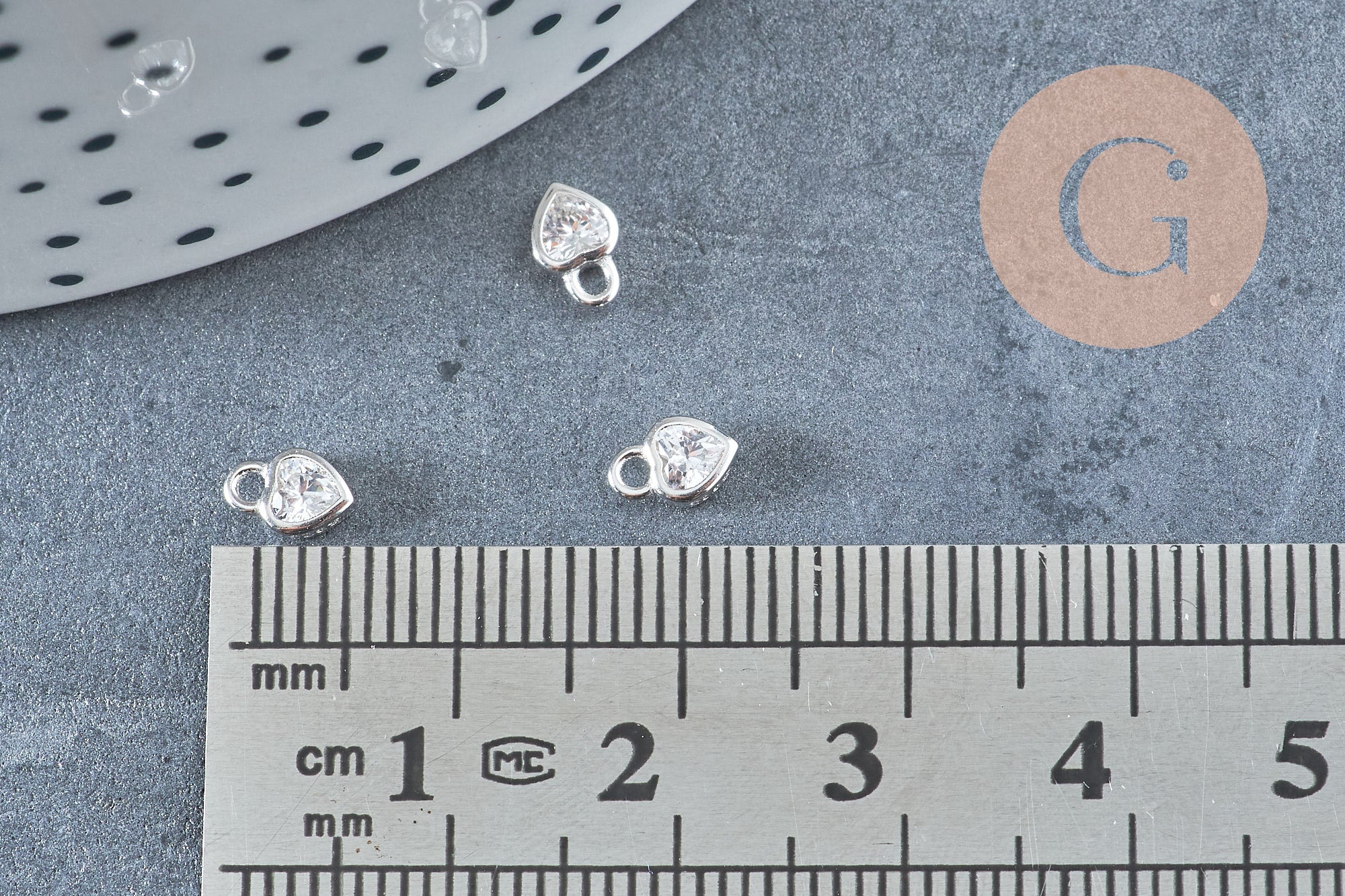 Gingerlily Pendentif cœur argent 925 zircon 6mm x1