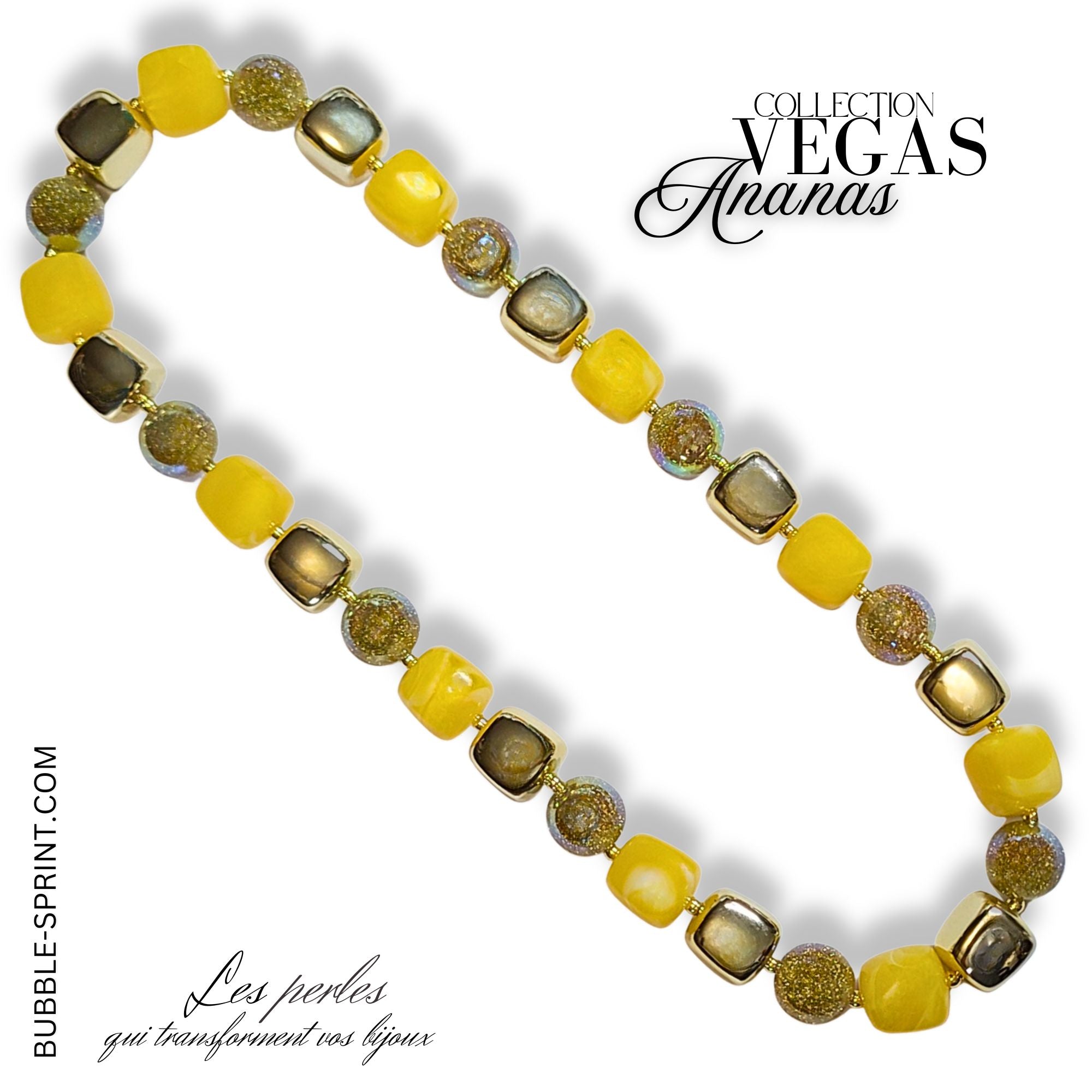 ARTSHOP Vegas Ananas collier monté 48 cm acrylique