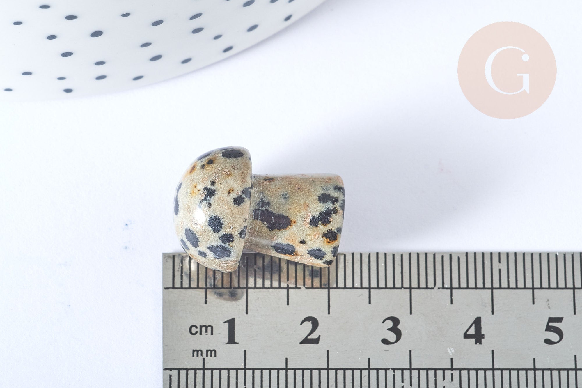 Gingerlily Pierre champignon jaspe dalmatien 20mm x1