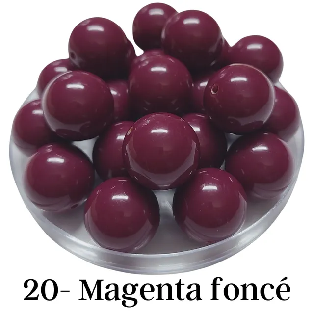ARTSHOP Boules 20MM n°20 perle acrylique magenta foncé x10