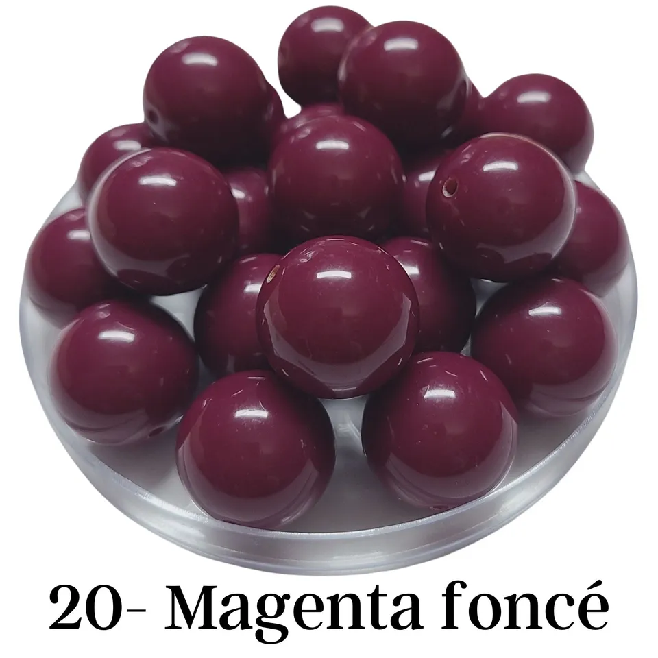 ARTSHOP Boules 20MM n°20 perle acrylique magenta foncé x10