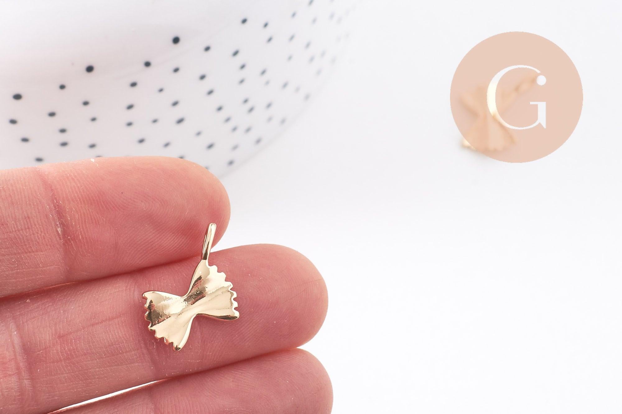 Gingerlily Pendentifs farfalle papillon doré 18k 17mm