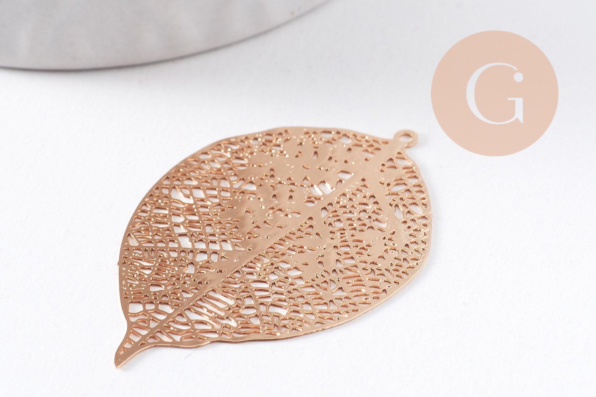 Gingerlily Pendentif estampe G10350 feuille dorée 42.5mm x2