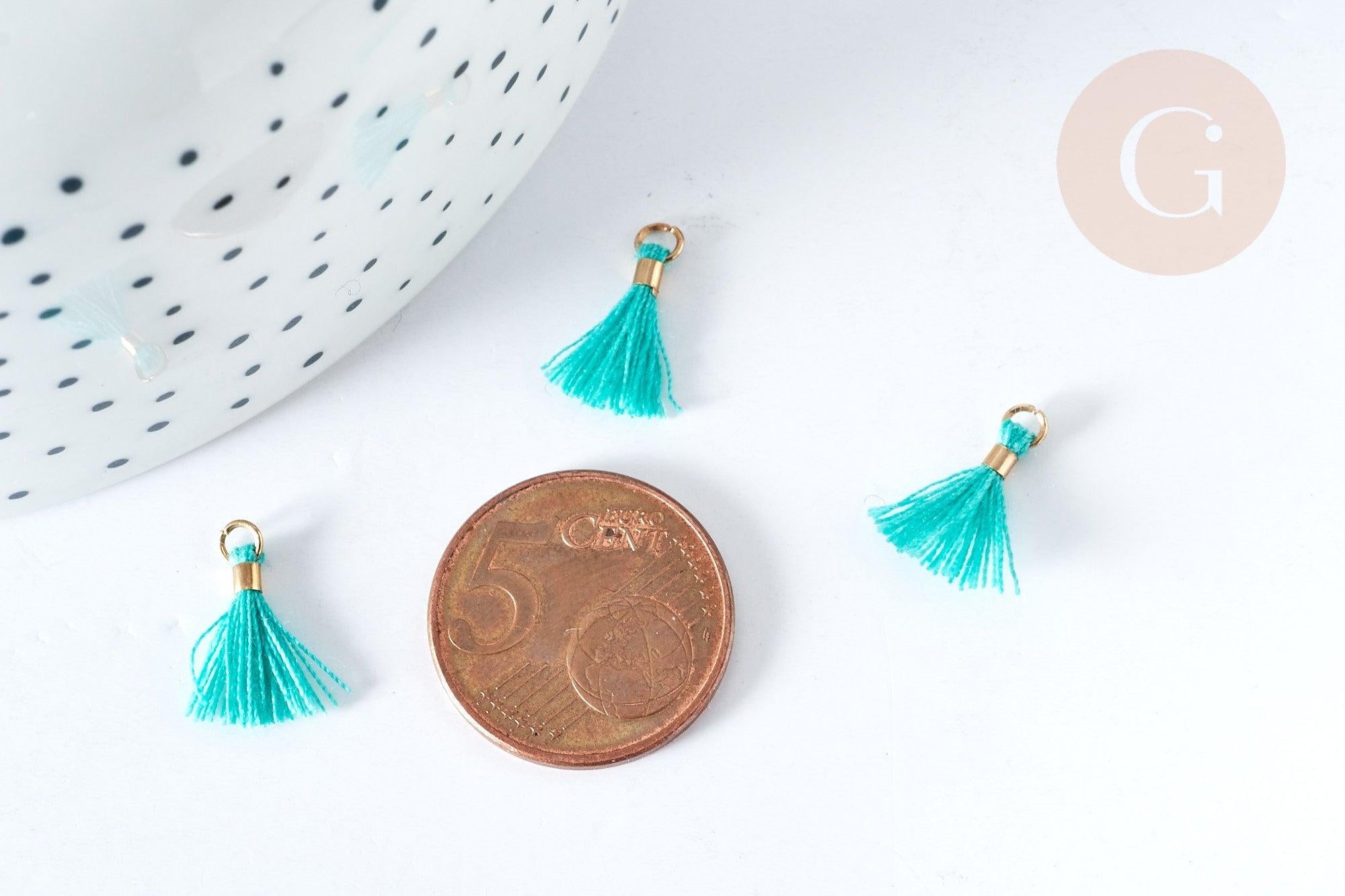 Gingerlily G8223 lot 10 pompons verts doré 15 mm