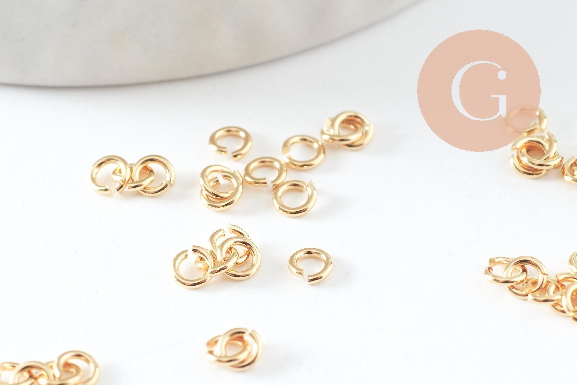 Gingerlily Perles Anneaux ouverts laiton doré 24K 3 mm x50