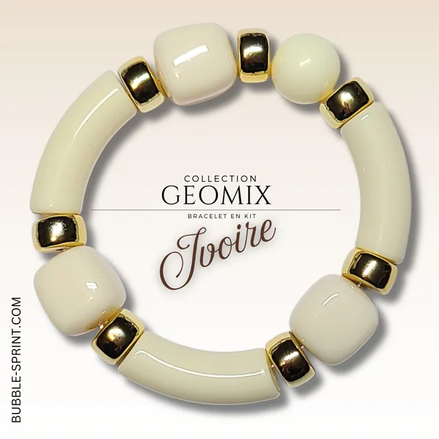 ARTSHOP Bijoux en KITS bracelet GEOMIX ivoire kit complet