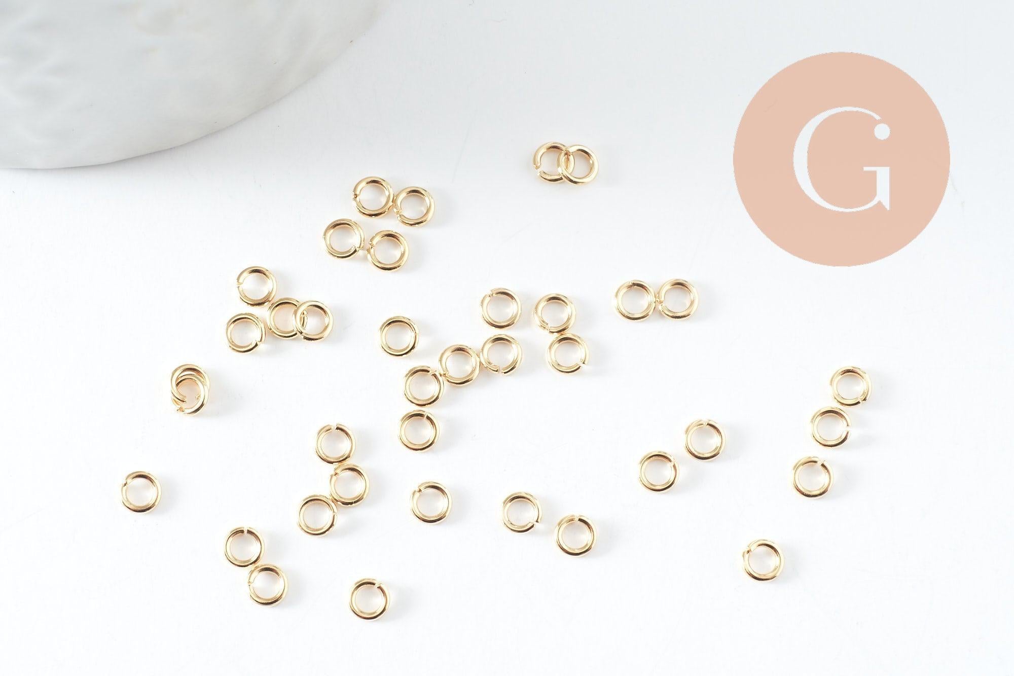 Gingerlily Anneaux ouverts laiton doré 24K 3.5mm x50