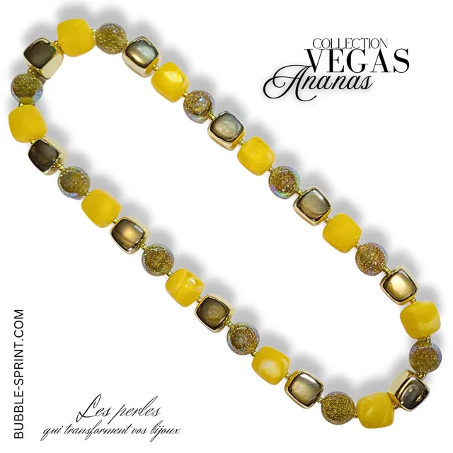 ARTSHOP Vegas Ananas collier monté 48 cm acrylique