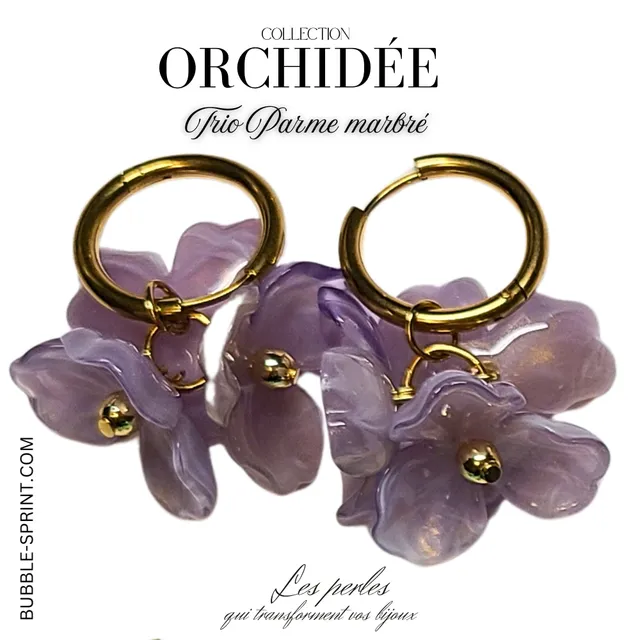 ARTSHOP Orchidées créoles Trio parme marbré kit