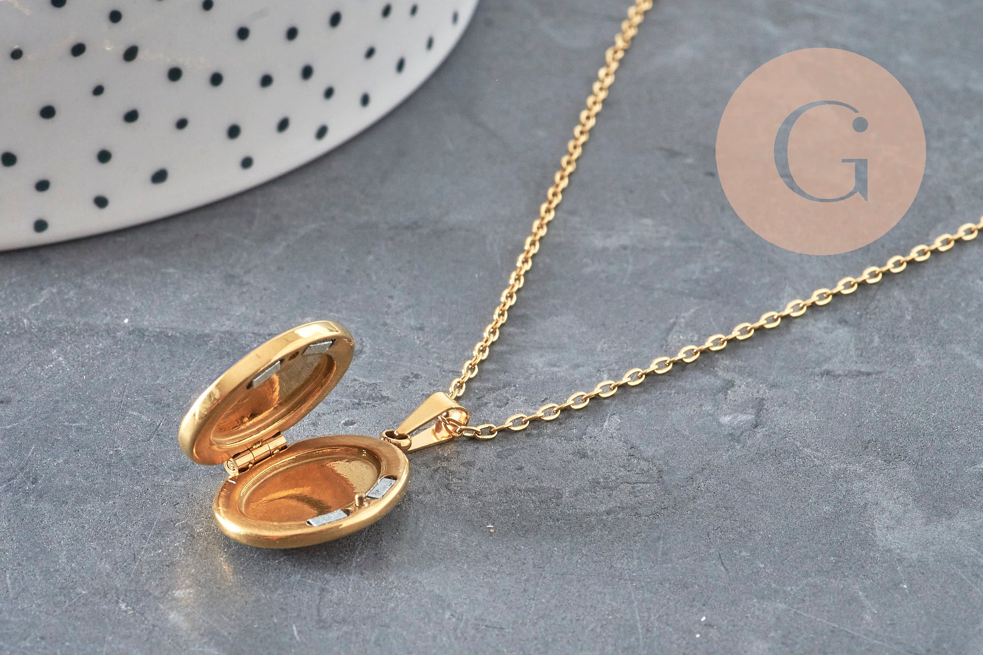 Gingerlily Bijoux personnalisés collier locket bleu G11162 sans personnalisation