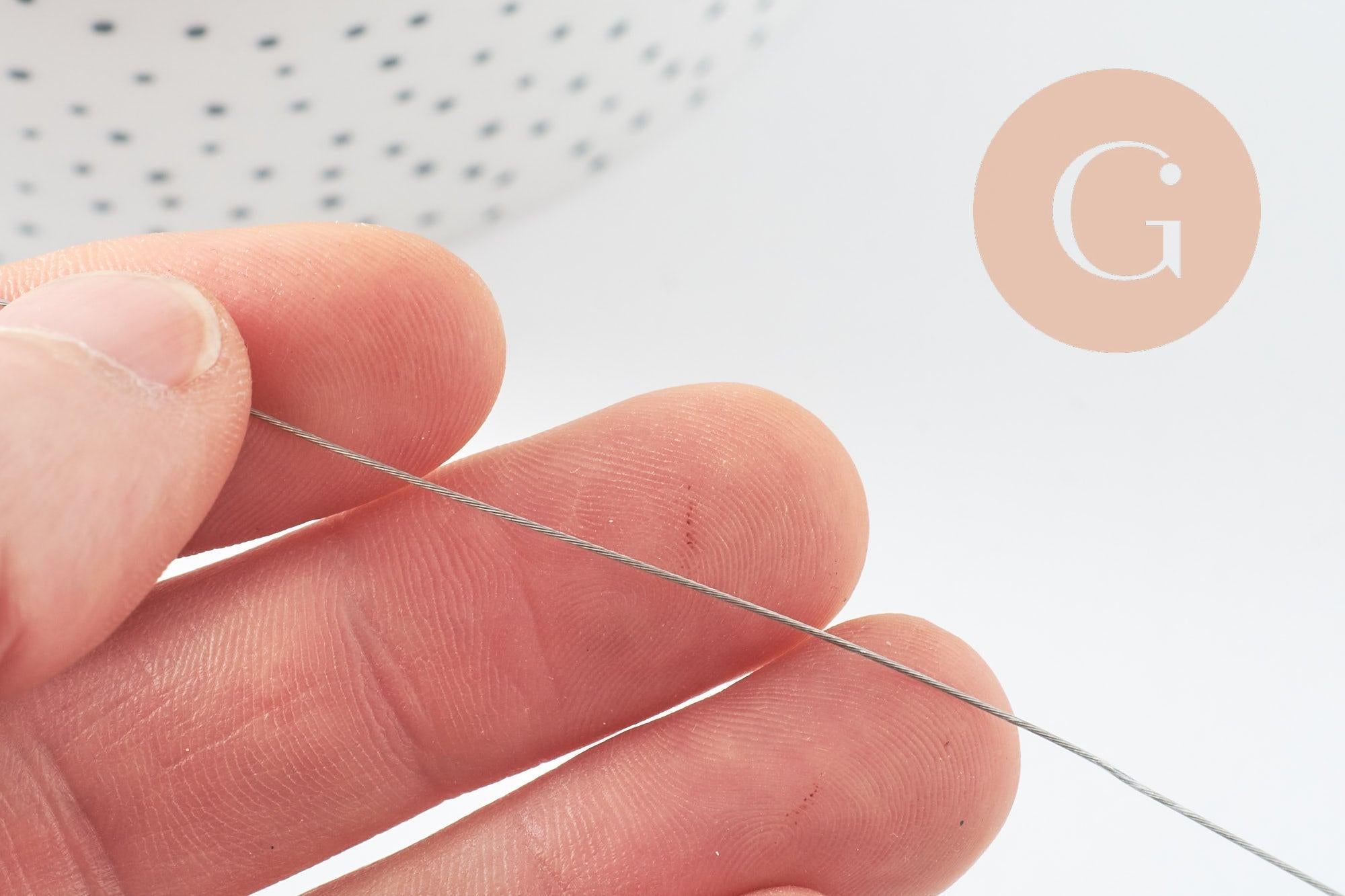 Gingerlily Perles Fil Câblé Acier 0.45mm 50m argenté