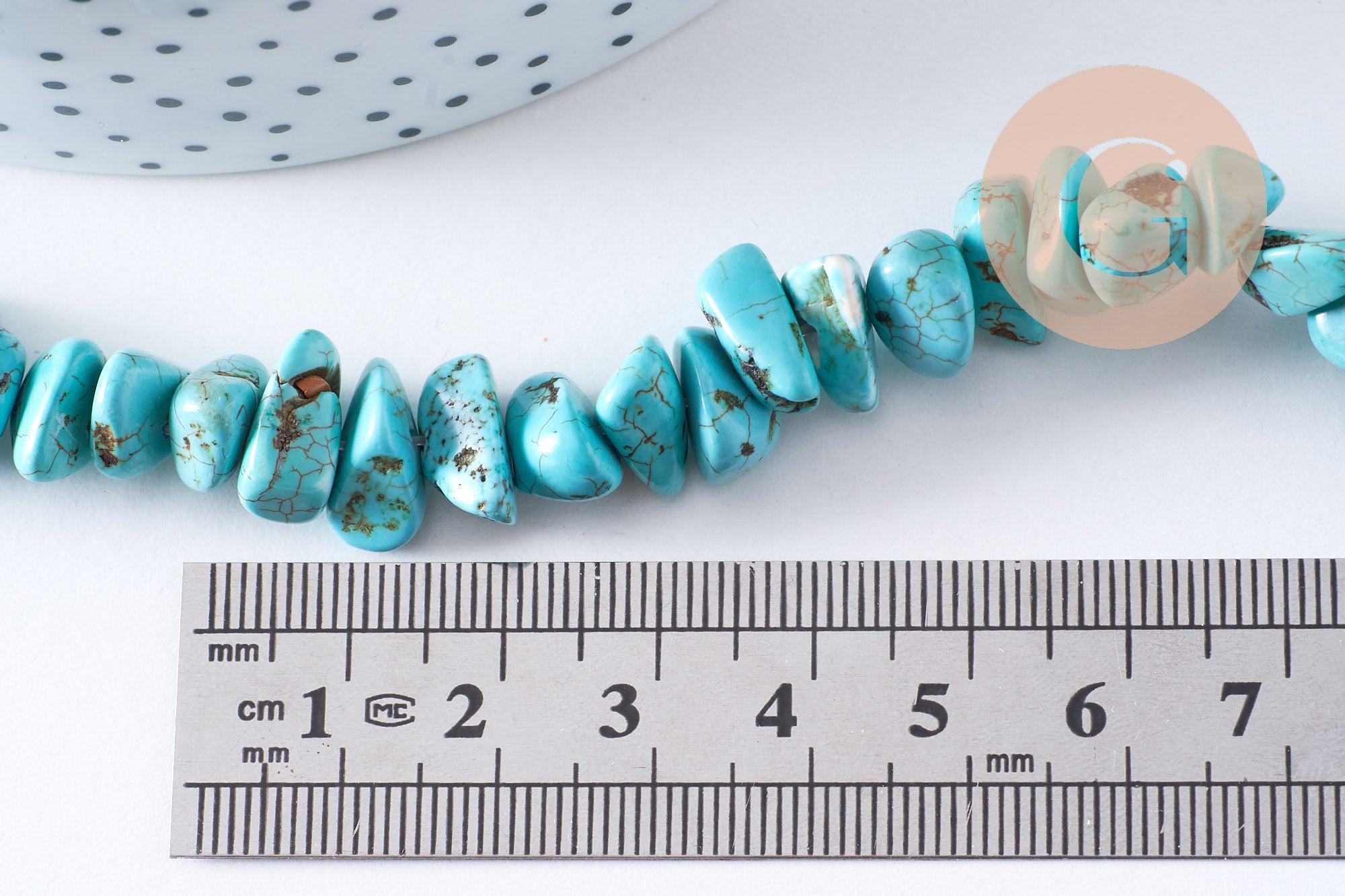 Gingerlily Perles howlite turquoise G1851 fil 37cm 12-18mm
