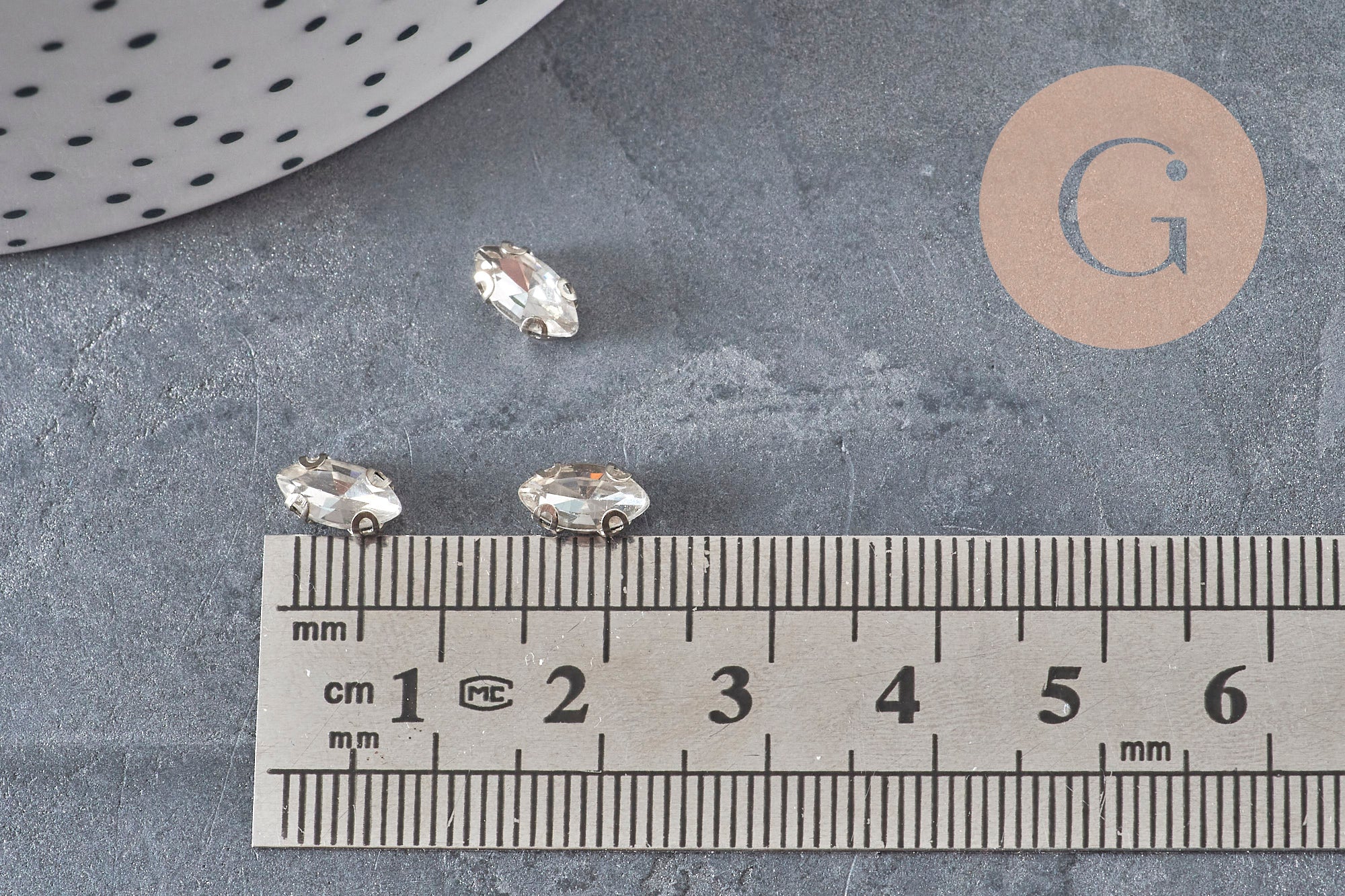 Gingerlily Cabochon navette cristal transparent 8x4mm x10
