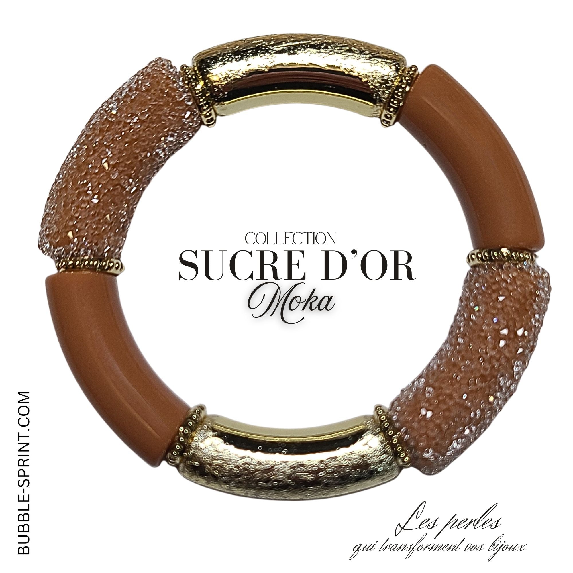 ARTSHOP 449 tube sucré 14MM perle Moka givré x1