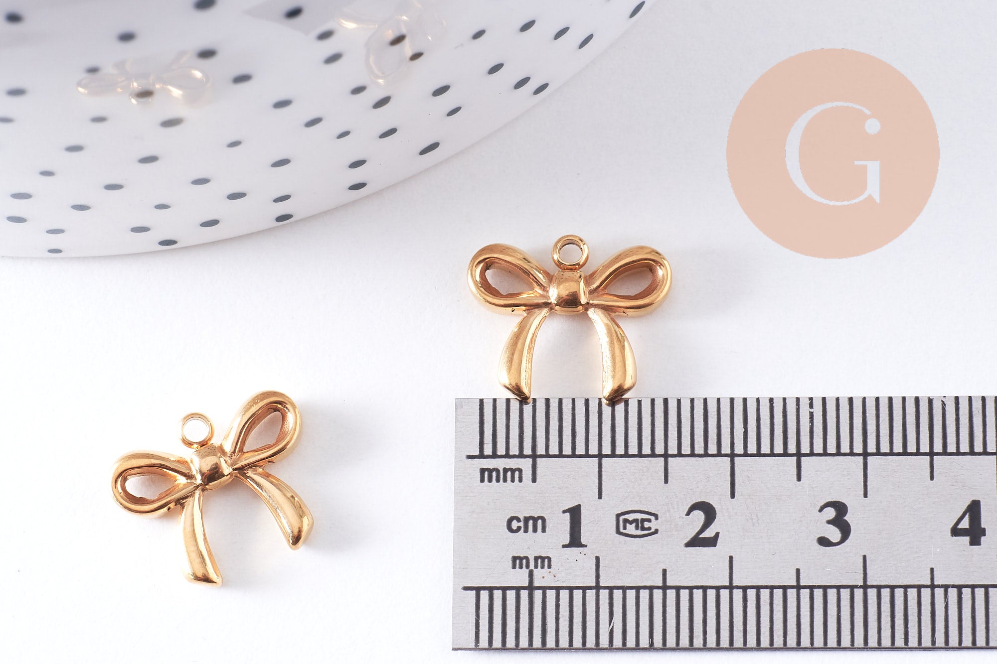 Gingerlily Pendentifs G10613 pendentif nœud doré 16mm